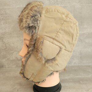 Yukon Tracks Hat Trapper Aviator Faux Fur Lined Ear Flap Winter Mens Large Brown